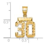 14k Small Brushed Diamond-cut Number 30 Charm - Image 3