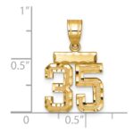 14k Small Brushed Diamond-cut Number 35 Charm - Image 2
