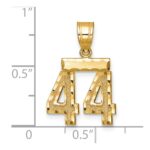 14k Small Brushed Diamond-cut Number 44 Charm - Image 2