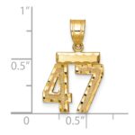 14k Small Brushed Diamond-cut Number 47 Charm - Image 2