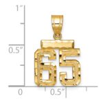 14k Small Brushed Diamond-cut Number 65 Charm - Image 2
