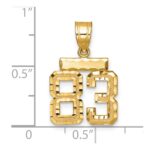 14k Small Brushed Diamond-cut Number 83 Charm - Image 2