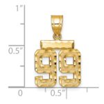 14k Small Brushed  Diamond-cut Number 99 Charm - Image 2