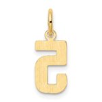 14k Small Polished Number 5 Charm - Image 3
