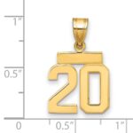 14k Polished Small Number 20 Charm - Image 3