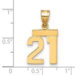 14k Small Polished Number 21 Charm - Image 2