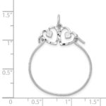 14k White Gold Diamond-cut Heart Charm Holder Pendant - Image 3