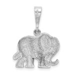 14k White Gold Polished Elephant Charm - Image 3