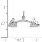 14k White Gold Curved Barbell Charm - Image 3