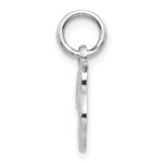 14KW White Gold Casted Script Letter B Initial Charm - Image 2