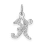 14KW Diamond-cut Letter K Initial Charm - Image 4