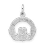 14k White Gold Claddagh Charm - Image 3