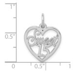 14k White Gold Sweet 15 Charm - Image 4