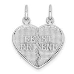 14k White Gold BEST FRIEND 2-Piece Break-apart Charm