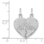 14k White Gold BEST FRIEND 2-Piece Break-apart Charm - Image 3
