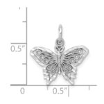 14k White Gold Butterfly Charm - Image 3