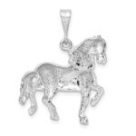 14k White Gold Polished Horse Charm - Image 3