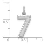 14kw Large Brushed Diamond-cut  Number 7 Charm - Image 3