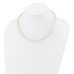 10k 7-8mm White Near-Round Freshwater Cultured Pearl Necklace - Image 3