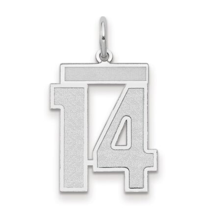 14kw Medium Satin Number 14 Charm