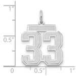 14kw Medium Satin Number 33 Charm - Image 2