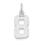 14kw Small Brushed Diamond-cut Number 8 Charm - Image 4