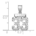 14kw Small Brushed Diamond-cut Number 33 Charm - Image 2