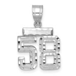 14kw Small Brushed Diamond-cut Number 58 Charm