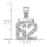 14kw Small Brushed Diamond-cut Number 62 Charm - Image 2