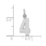 14kw Small Polished Number 4 Charm - Image 4