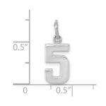 14kw Small Polished Number 5 Charm - Image 4