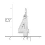 14kw Small Satin Number 4 Charm - Image 3