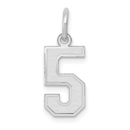 14kw Small Satin Number 5 Charm
