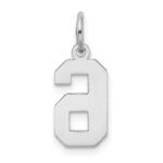 14kw Small Satin Number 6 Charm - Image 4