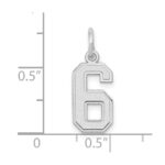 14kw Small Satin Number 6 Charm - Image 3