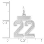 14kw Small Satin Number 22 Charm - Image 4
