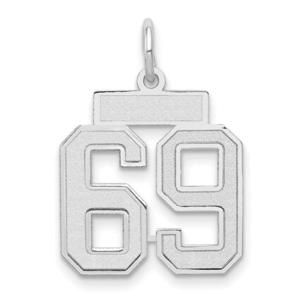 14kw Small Satin Number 69 Charm