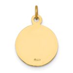 14k Polished and Satin Solid Saint Joseph Medal Round Charm - Image 4