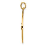 14k Polished and Satin Solid St Francis Medal Round Pendant - Image 2