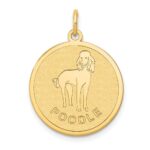 14k POODLE 20mm Engravable Disc Dog Charm