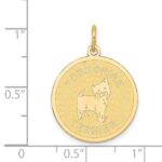 14k YORKSHIRE TERRIER 20mm Engravable Disc Dog Charm - Image 3