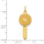 14K Polished and Satin Hearts Flat Key Charm - Image 3