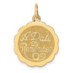 14K A DATE TO REMEMBER 18mm Engravable Disc Charm