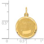 14K HAPPY ANNIVERSARY with Banner 16mm Engravable Disc Charm - Image 3
