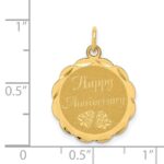 14K HAPPY ANNIVERSARY with Bells 18mm Engravable Disc Charm - Image 3