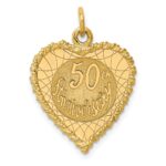 14K 50th ANNIVERSARY 19mm Engravable Rope-Edge Heart Charm