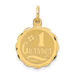 14k #1 GRANDPA 16mm Engravable Disc Charm