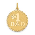 14K #1 DAD 19mm Engravable Disc Charm