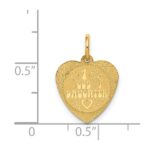 14k #1 GODDAUGHTER 17mm Engravable Heart Disc Charm - Image 3