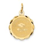 14k GRADUATION DAY with Cap 16mm Engravable Disc Charm